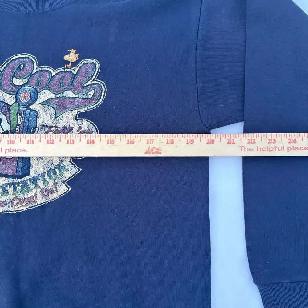 Vintage Joe Cool Snoopy Service Station Graphic Sweatshirt Made in USA